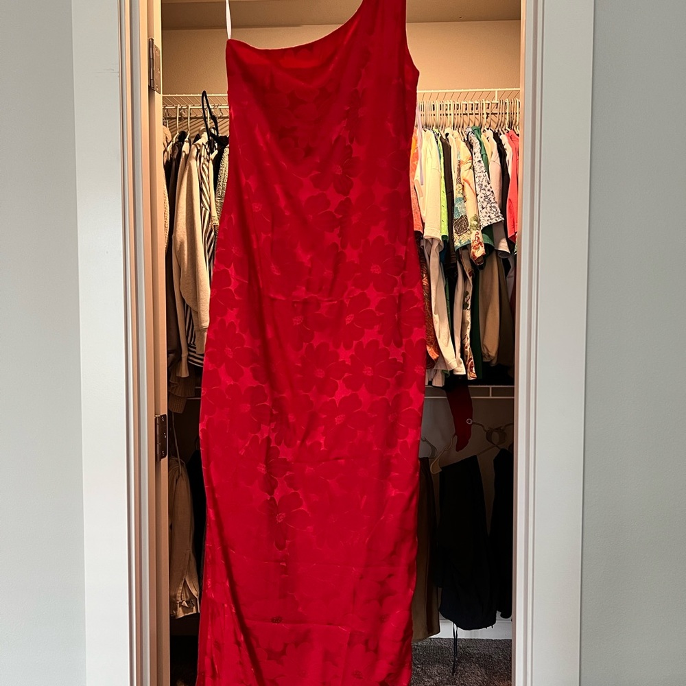Lulu's Red One-Shoulder Bodycon Dress Cocktail